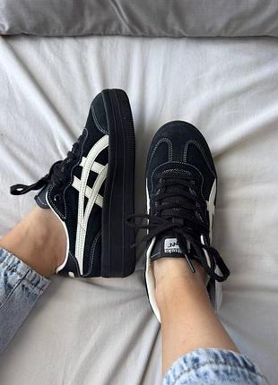 Asics onitsuka black white platform