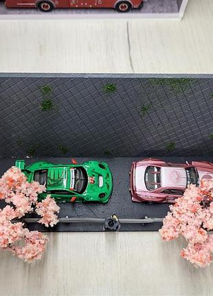 Діорама японська дорога з сакурами 1:64 ручна робота