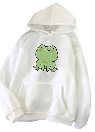 Худи frog весна/осень, белый