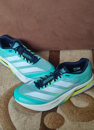 Кроссовки adidas adizero boston 13. 48 размер, бирюзовый цвет, для бега и для повседневной носки