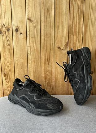 Чоловічі чорні літні кросівки кеди взуття adidas ozweego