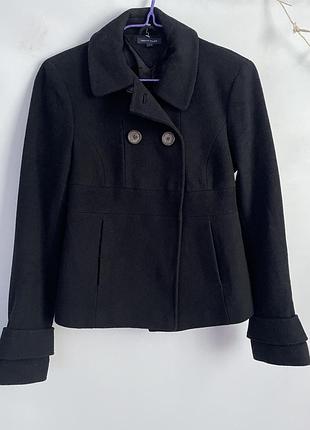 Вкорочене пальто tommy hilfiger шерсть кашемір розмір xs s жіноче чорне коротке піджак
