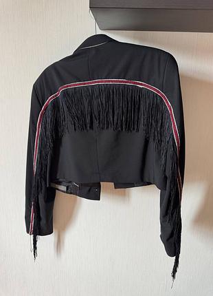 Апсайкл-пиджак ruthenia на базе смокинга aldo ricci, с бахромой, s-l