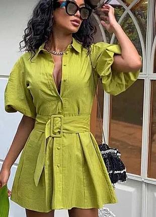 Сукня-сорочка zara з масивними рукавами