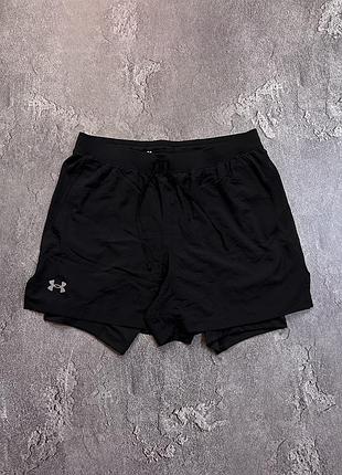 Спортивні шорти under armour 2 в 1 розмір l оригінал чорні  стан нових чоловічі