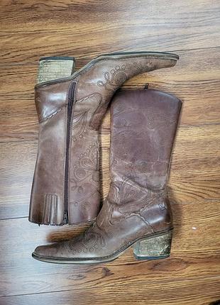 Destroy іспанські шкіряні чоботи в стилі western / boho, р. 38