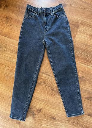 Джинси мом levi's high waisted taper оригінал висока посадка w26 l27 сині