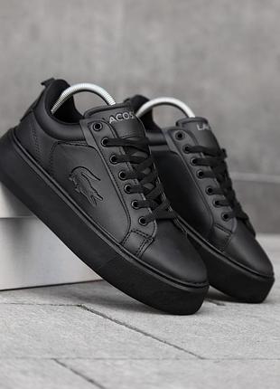 Кроссовки lacoste carnaby platform lite leather sneakers&nbsp;black