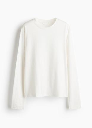 Новий молочний бавовняний лонгслів від h&m