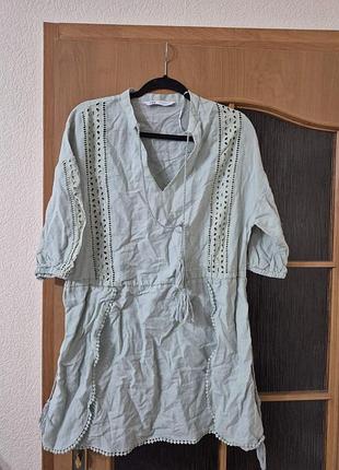 Льняна сукня zara