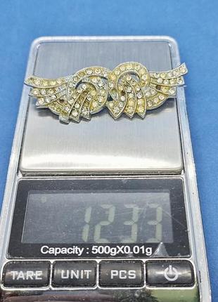 Винтажная брошь под реставрацию (нет 14 камушков), арт. 756. вес 12.33 г