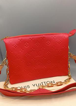 Louis vuitton coussin pm червона сумка з овечої шкіри 2020