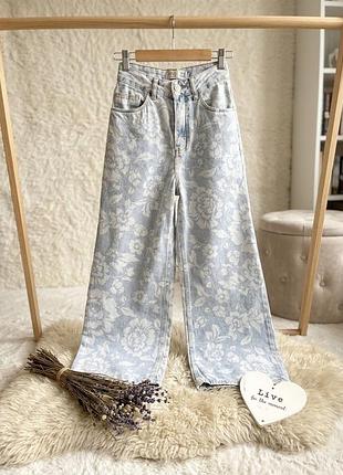 Жіночі прямі широкі джинси &jeans since 1840 wide leg cropped палаццо
