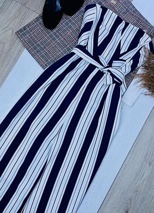 Новий вечірній комбінезон h&m m міді комбінезон корсет смугастий корсетний комбінезон з брюками кюлотами