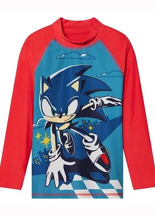 Солнцезащитная пляжная реглан - лонгслив для купания sonic на мальчика, 70551