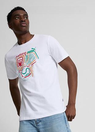 Біла чоловіча футболка puma year of sports men's tee