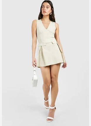 Якісна шикарна стрейч сукня плаття бежеве 36 boohoo