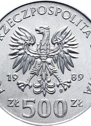 Ювілейна монета 500 злотих 1989 р. польща — оборонна війна 1939-1989