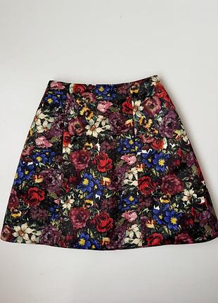 Спідниця юбка alice + olivia міні квітковий принт атлас
