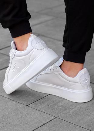 Lacoste carnaby platform lite leather sneakers white 4