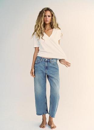 Джинсы zara укороченные