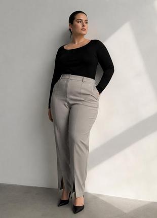 Актуальні трендові штани брюки із розрізами батал plus size m&s у розмірі uk 20 (3xl-3xл)🔥🔥🔥