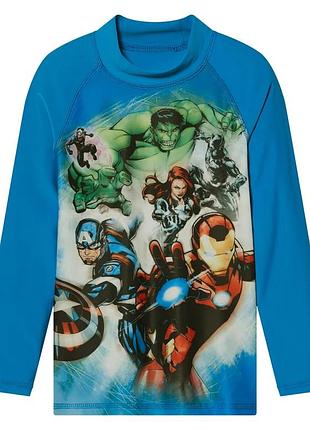 Солнцезащитная пляжная реглан - лонгслив для купания marvel на мальчика 70552