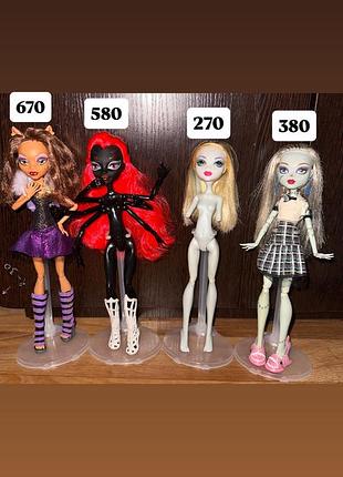 Ляльки монстер хай/monster high вайдона спайдер, клодін вульф, лагуна блю, френкі штейн