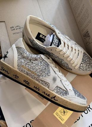 Кеди golden goose нові натуральнийг замш кеди голден гус блисківки gg gg кросівки з зіркою з глітером