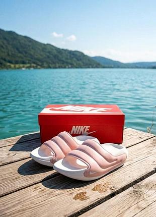 Женские шлепанцы nike calm slide/бело розовые женские шлепанцы найк