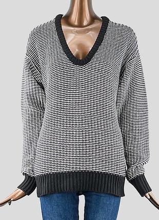 Светр alexander wang в'язаний чорно-білий xs oversize  (fit s-m) ідеальний стан