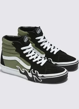 Кросівки vans sk8-hi flame green 1500 / кроссовки ванс sk8-hi flame зеленые | оригінал | 36, 37