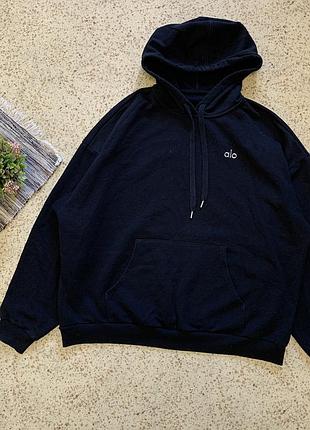 Чоловіче чорне оверсайз худі ало alo streetwear oversized hoodie