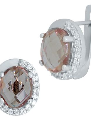 Серебряные серьги komilfo с султанит султанитом 5.075ct (2007685)
