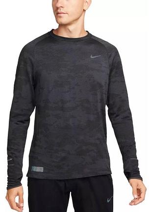 Чоловіча темно-сіра спортивна кофта в принт від nike running  розмір l