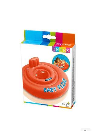 Надувные водные ходунки intex (76 см) "baby float" оранжевый круг для плавания круг