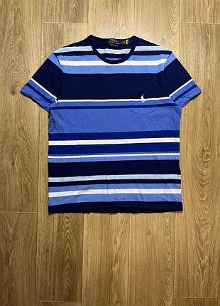 Футболка polo ralph lauren в смужку синя, розмір s-м