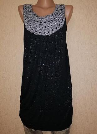 💜💜💜чорна жіноча трикотажна подовжена майка, туніка 18 розмір dorothy perkins💜💜💜