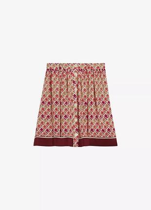 Нова шовкова плісирована міні  спідниця claudie pierlot sagittaire floral-print silk mini skirt