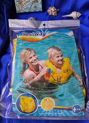 Жилет надувной для плавания bestway. тропики 41 х 30 см 32069 надувной 3 - 6 лет