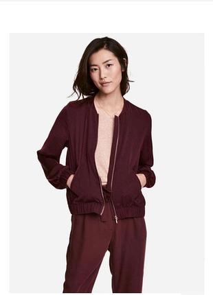 Бомбер женский h&amp;m темно-бордовый Хрунди размер 34 s