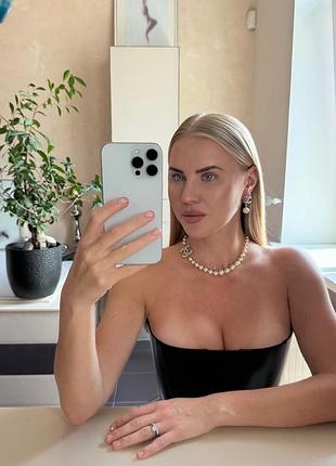 Комплект chanel кочер + сережки