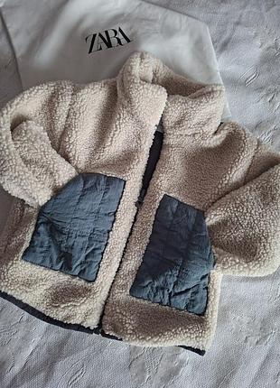 Дитяча флісова бежева курточка тедді zara  на 2 роки