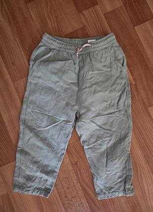 Льняные мятные брюки zara