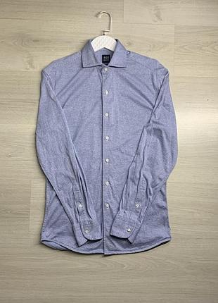 Чоловіча сорочка boggi milano бавовняна оригінал преміальна класична casual smart casual базова чудовий стан розмір s–m / ua 46–48