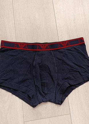 Базовые трусы мужские синие боксерки коттоновые emporio armani l л 12 40 48