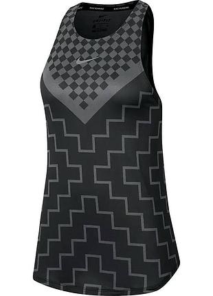 Спортивная быстросохнущая майка для бега nike w nk tank runway geo pr