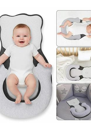 Подушка для новорожденных xpro baby sleep positioner серая