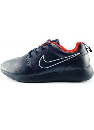 Кроссовки nike roshe run blue leather/white logo