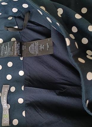 Бавовняна спідниця- олівець синя в білий горошок m&s woman р. 10 4